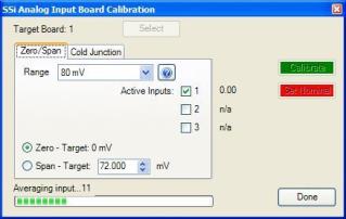 Calibration Screen (Analog Input Board - Zero)